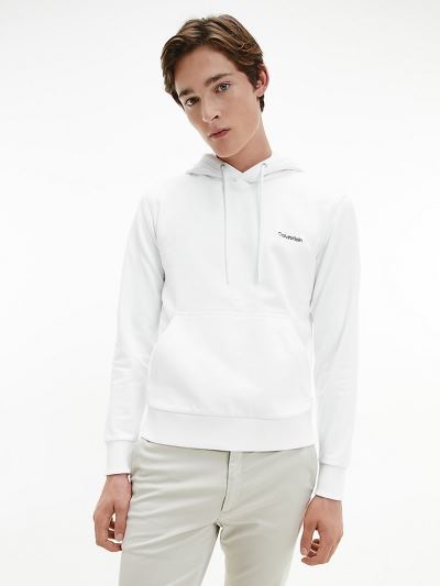Calvin Klein Ruhák HU421160 | Calvin Klein Organic Cotton Férfi Kapucnis Pulóver Világos Fehér